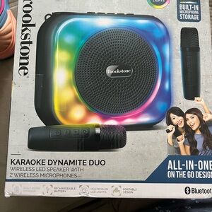Brookstone Karaoke Dynamite Duo Wireless Speaker with LED Lights